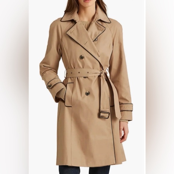 Lauren Ralph Lauren Jackets & Blazers - Lauren Ralph Lauren Repellent Cotton Blend Belted Trench Coat